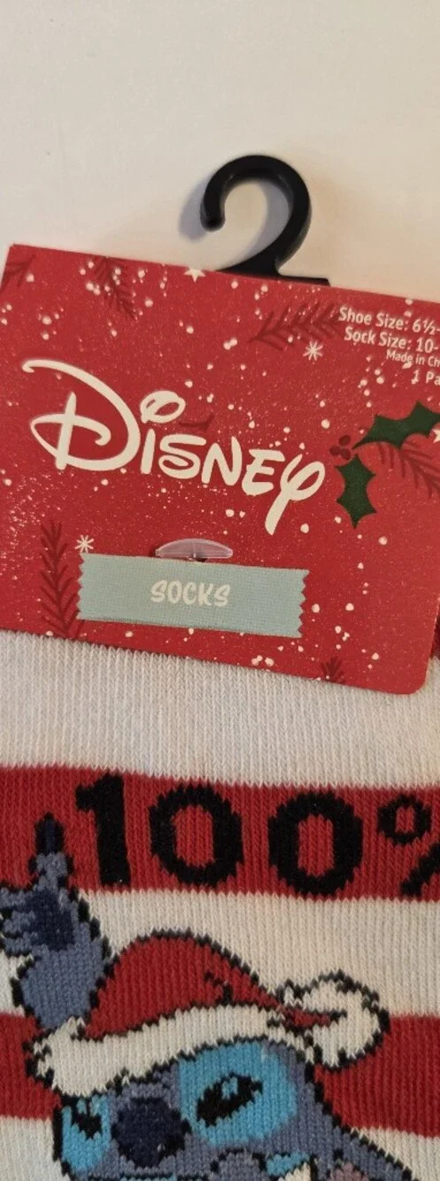 Disney Stitch Holiday Socks Red, White & Blue